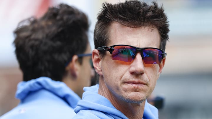 Apr 10, 2026; Chicago, Illinois, USA; Chicago Cubs manager Craig Counsell looks on from the sidelines before a baseball game against the Pittsburgh Pirates at Wrigley Field. Mandatory Credit: Kamil Krzaczynski-Imagn Images