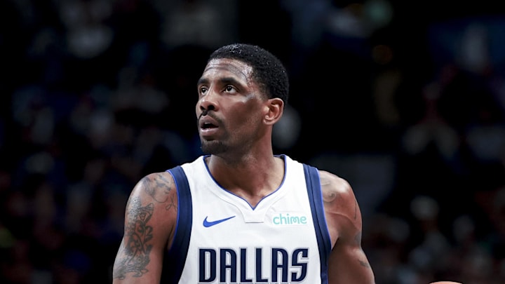 Feb 27, 2025; Dallas, Texas, USA; Dallas Mavericks guard Kyrie Irving (11) controls the ball against the Charlotte Hornets during the second half at American Airlines Center. Mandatory Credit: Kevin Jairaj-Imagn Images Feb 27, 2025; Dallas, Texas, USA; Dallas Mavericks guard Kyrie Irving (11) controls the ball against the Charlotte Hornets during the second half at American Airlines Center. Mandatory Credit: Kevin Jairaj-Imagn Images