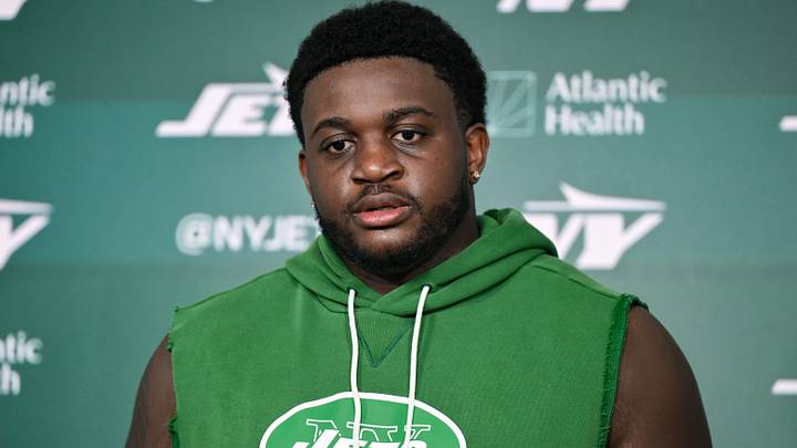 Armand Membou and the rest of the Jets' offensive line need to bounce back in a big way if they hope to win in Week 3 (or have any offensive success this season). Armand Membou and the rest of the Jets' offensive line need to bounce back in a big way if they hope to win in Week 3 (or have any offensive success this season).