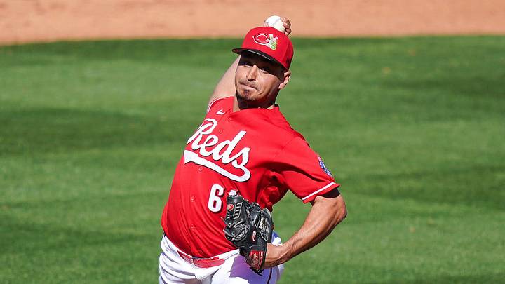 Cincinnati Reds pitcher Julian Garcia (61) throws a pitch