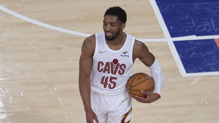 May 21, 2026; New York, New York, USA; Cleveland Cavaliers guard Donovan Mitchell (45) reacts during the fourth quarter of game two of the eastern conference finals during the 2026 NBA against the New York Knicks at Madison Square Garden. Mandatory Credit: Brad Penner-Imagn Images May 21, 2026; New York, New York, USA; Cleveland Cavaliers guard Donovan Mitchell (45) reacts during the fourth quarter of game two of the eastern conference finals during the 2026 NBA against the New York Knicks at Madison Square Garden. Mandatory Credit: Brad Penner-Imagn Images