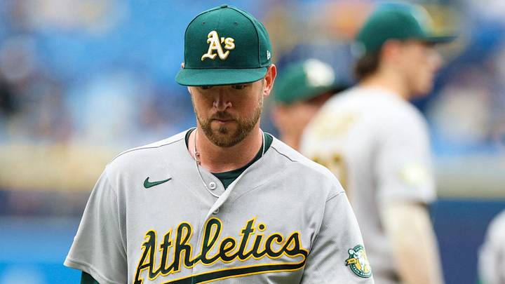 Sep 17, 2026; St. Petersburg, Florida, USA; Athletics starting pitcher Jeffrey Springs (59) leaves the game against the Tampa Bay Rays in the fourth inning at Tropicana Field. Mandatory Credit: Nathan Ray Seebeck-Imagn Images Sep 17, 2026; St. Petersburg, Florida, USA; Athletics starting pitcher Jeffrey Springs (59) leaves the game against the Tampa Bay Rays in the fourth inning at Tropicana Field. Mandatory Credit: Nathan Ray Seebeck-Imagn Images