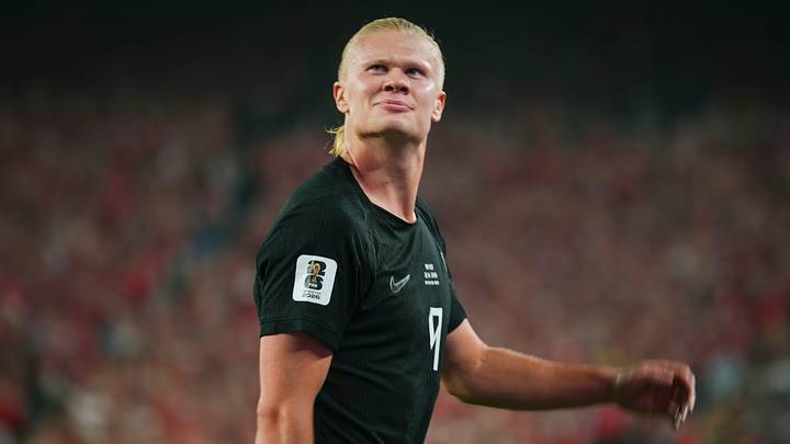 Norway forward Erling Haaland (9) looks on after scoring a goal during a game against Senegal at MetLife Stadium, Jun 22, 2026, East Rutherford, NJ, USA.