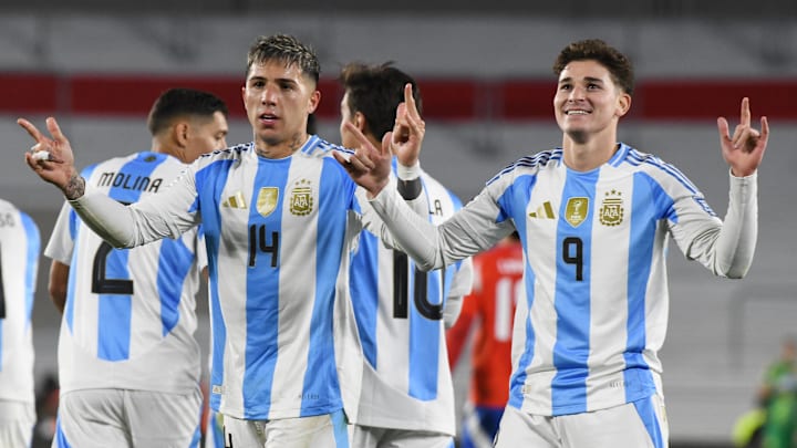 Julián Álvarez (right) will have the bulk of the attacking responsibilities for Argentina.