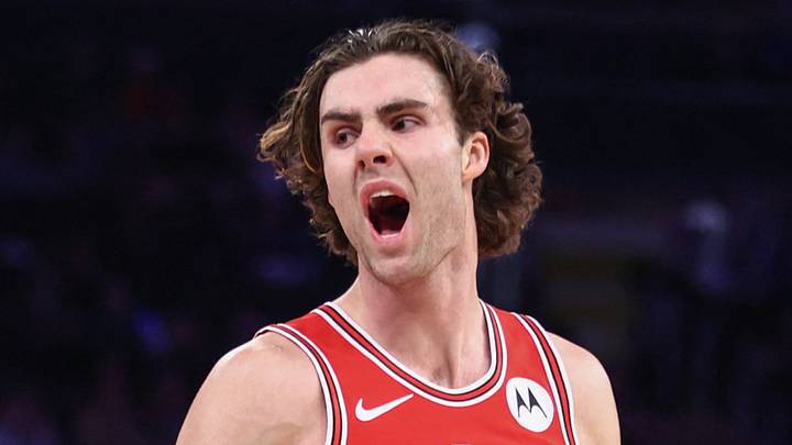 Apr 3, 2026; New York, New York, USA; Chicago Bulls guard Josh Giddey (3) reacts to a call in the third quarter against the New York Knicks at Madison Square Garden. Mandatory Credit: Wendell Cruz-Imagn Images Apr 3, 2026; New York, New York, USA; Chicago Bulls guard Josh Giddey (3) reacts to a call in the third quarter against the New York Knicks at Madison Square Garden. Mandatory Credit: Wendell Cruz-Imagn Images