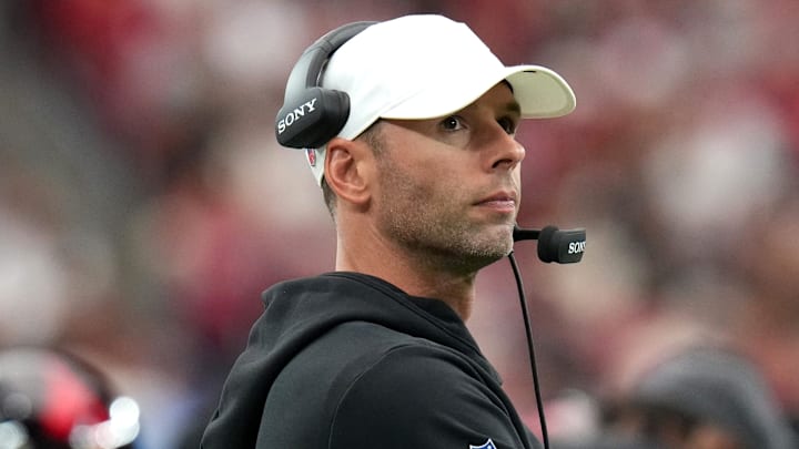 Arizona Cardinals head coach Jonathan Gannon looks on from the sidelines as they play against the Tennessee Titans at State Farm Stadium in Glendale on Oct. 5, 2025.