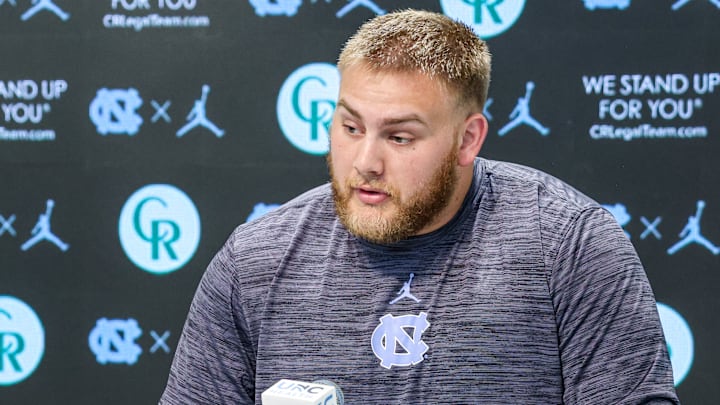North Carolina offensive lineman Austin Blaske