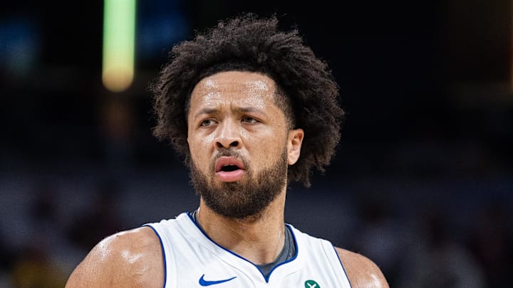 Apr 12, 2026; Indianapolis, Indiana, USA;  Detroit Pistons guard Cade Cunningham (2) in the first half against the Indiana Pacers at Gainbridge Fieldhouse. Mandatory Credit: Trevor Ruszkowski-Imagn Images