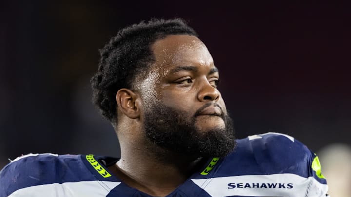 Seattle Seahawks guard Anthony Bradford stands on the sidelines