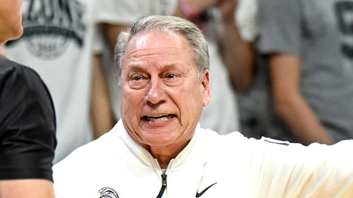 Michigan State's head coach Tom Izzo argues a call with a referee during the first half in the game against Michigan on Friday, Jan. 30, 2026, at the Breslin Center in East Lansing. Michigan State's head coach Tom Izzo argues a call with a referee during the first half in the game against Michigan on Friday, Jan. 30, 2026, at the Breslin Center in East Lansing.