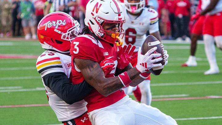 Kwazi Gilmer catches a pass against Maryland. Kwazi Gilmer catches a pass against Maryland.
