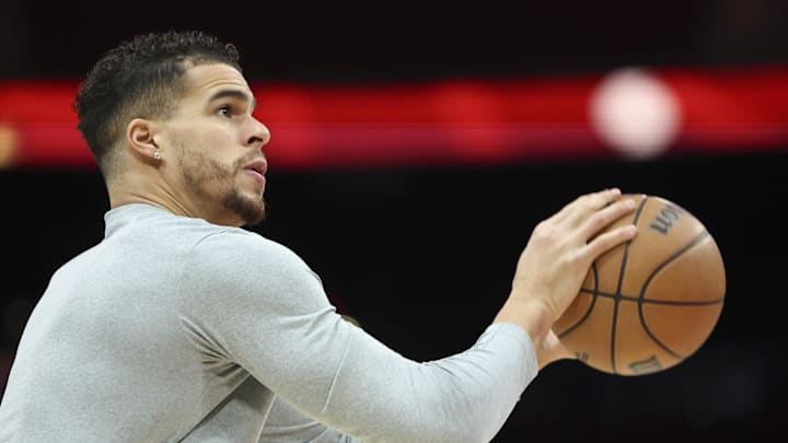 Mar 23, 2025; Houston, Texas, USA; Denver Nuggets forward Michael Porter Jr. (1) warms up before the game against the Houston Rockets at Toyota Center. Mandatory Credit: Troy Taormina-Imagn Images Mar 23, 2025; Houston, Texas, USA; Denver Nuggets forward Michael Porter Jr. (1) warms up before the game against the Houston Rockets at Toyota Center. Mandatory Credit: Troy Taormina-Imagn Images