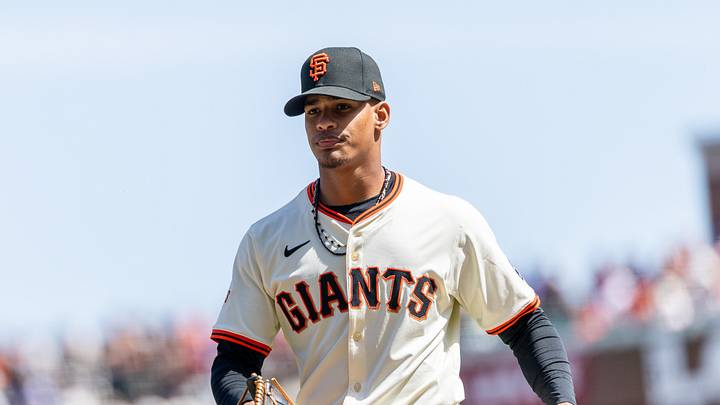 San Francisco, California, USA; San Francisco Giants pitcher Randy Rodríguez (73) walks off after closing out the inning during the third inning against the Seattle Mariners at Oracle Park. Mandatory Credit: Bob Kupbens-Imagn Images