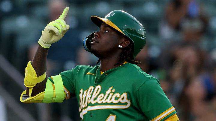 Aug 11, 2026; West Sacramento, California, USA; Athletics right fielder Lawrence Butler (4) reacts after hitting a two-run home run against the Tampa Bay Rays during the fourth inning at Sutter Health Park. Mandatory Credit: Dennis Lee-Imagn Images Aug 11, 2026; West Sacramento, California, USA; Athletics right fielder Lawrence Butler (4) reacts after hitting a two-run home run against the Tampa Bay Rays during the fourth inning at Sutter Health Park. Mandatory Credit: Dennis Lee-Imagn Images