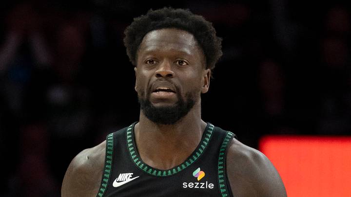 Apr 30, 2026; Minneapolis, Minnesota, USA; Minnesota Timberwolves forward Julius Randle (30) dribbles the ball against the Denver Nuggets in the first half during game six of the first round of the 2026 NBA Playoffs at Target Center. Mandatory Credit: Jesse Johnson-Imagn Images Apr 30, 2026; Minneapolis, Minnesota, USA; Minnesota Timberwolves forward Julius Randle (30) dribbles the ball against the Denver Nuggets in the first half during game six of the first round of the 2026 NBA Playoffs at Target Center. Mandatory Credit: Jesse Johnson-Imagn Images