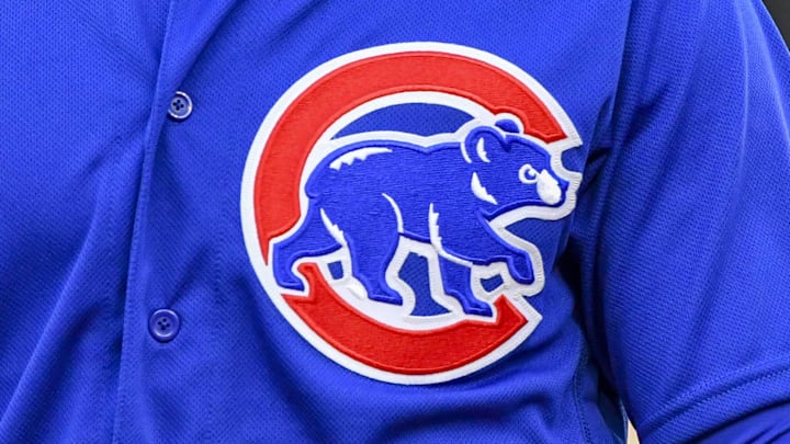 Chicago Cubs logo on jersey
