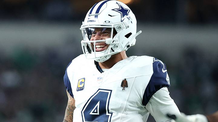 Dallas Cowboys quarterback Dak Prescott celebrates a touchdown during the first quarter against the Philadelphia Eagles. Dallas Cowboys quarterback Dak Prescott celebrates a touchdown during the first quarter against the Philadelphia Eagles.