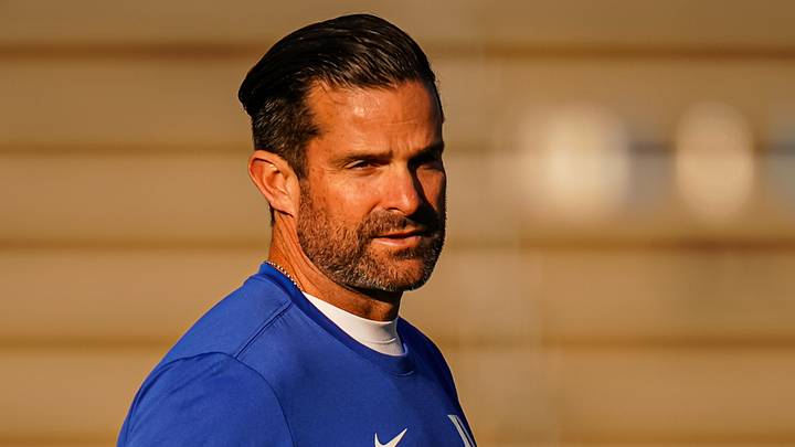 Nov 8, 2025; East Hartford, Connecticut, USA; Duke Blue Devils head coach Manny Diaz on the field before the start of the game against the UConn Huskies at Pratt & Whitney Stadium at Rentschler Field. Mandatory Credit: David Butler II-Imagn Images Nov 8, 2025; East Hartford, Connecticut, USA; Duke Blue Devils head coach Manny Diaz on the field before the start of the game against the UConn Huskies at Pratt & Whitney Stadium at Rentschler Field. Mandatory Credit: David Butler II-Imagn Images