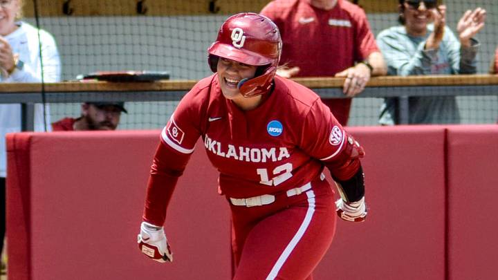 Oklahoma freshman Lexi McDaniel celebrates after hitting a home run against Mississippi State in the Norman Super Regional. Oklahoma freshman Lexi McDaniel celebrates after hitting a home run against Mississippi State in the Norman Super Regional.
