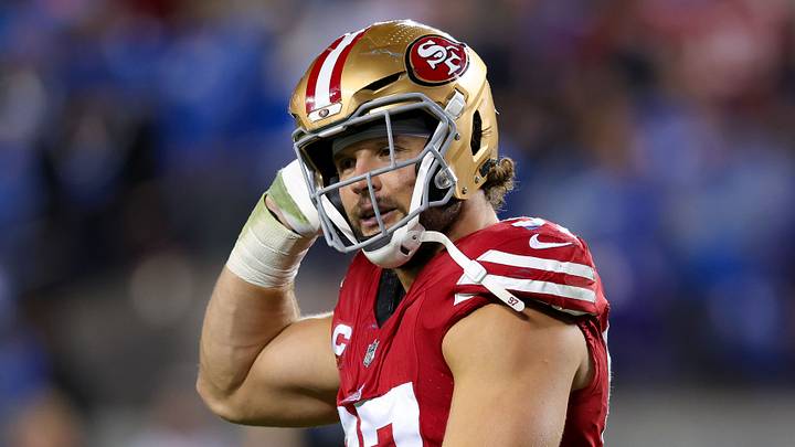Dec 30, 2024; Santa Clara, California, USA; San Francisco 49ers defensive end Nick Bosa (97) during the game against the Detroit Lions at Levi's Stadium. Mandatory Credit: Sergio Estrada-Imagn Images Dec 30, 2024; Santa Clara, California, USA; San Francisco 49ers defensive end Nick Bosa (97) during the game against the Detroit Lions at Levi's Stadium. Mandatory Credit: Sergio Estrada-Imagn Images