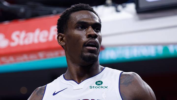 Detroit Pistons center Jalen Duren (0) reacts against the Orlando Magic at Little Caesars Arena on April 22, 2026. Detroit Pistons center Jalen Duren (0) reacts against the Orlando Magic at Little Caesars Arena on April 22, 2026.
