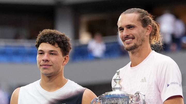 Tennis - U.S. Open - Flushing Meadows, New York, United States - September 13, 2026 Germany's Alexander Zverev and Ben Shelton of the U.S. pose with their trophies after the men's singles final IMAGN IMAGES via Reuters/Robert Deutsch Tennis - U.S. Open - Flushing Meadows, New York, United States - September 13, 2026 Germany's Alexander Zverev and Ben Shelton of the U.S. pose with their trophies after the men's singles final IMAGN IMAGES via Reuters/Robert Deutsch