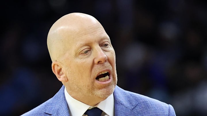 Mar 20, 2026; Philadelphia, PA, USA; UCLA Bruins head coach Mick Cronin reacts in the second half during a first round game of the men's 2026 NCAA Tournament at Xfinity Mobile Arena. Mandatory Credit: Bill Streicher-Imagn Images