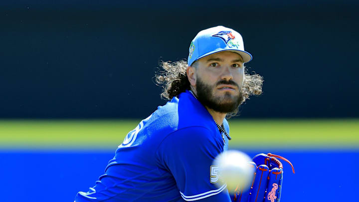 Mar 19, 2026; Dunedin, Florida, USA; Toronto Blue Jays starting pitcher Cody Ponce (66) throws a pitch during the first inning against the New York Yankees at TD Ballpark. Mandatory Credit: Kim Klement Neitzel-Imagn Images