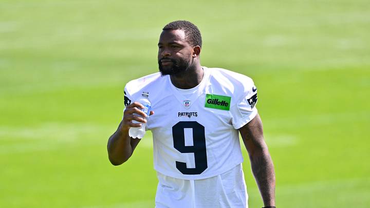 Jul 25, 2026; Foxborough, MA, USA; New England Patriots wide receiver Kayshon Boutte (9) walks to the practice field at training camp at Gillette Stadium. Mandatory Credit: Eric Canha-Imagn Images Jul 25, 2026; Foxborough, MA, USA; New England Patriots wide receiver Kayshon Boutte (9) walks to the practice field at training camp at Gillette Stadium. Mandatory Credit: Eric Canha-Imagn Images