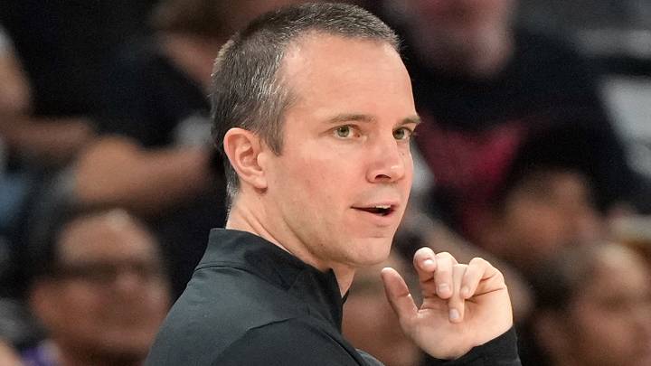 Oct 10, 2026; Phoenix, Arizona, USA; Phoenix Suns head coach Jordan Ott watches against the San Antonio Spurs in the first half at Mortgage Matchup Center. Mandatory Credit: Rick Scuteri-Imagn Images Oct 10, 2026; Phoenix, Arizona, USA; Phoenix Suns head coach Jordan Ott watches against the San Antonio Spurs in the first half at Mortgage Matchup Center. Mandatory Credit: Rick Scuteri-Imagn Images