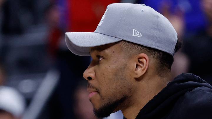 Apr 08, 2026; Detroit, Michigan, USA; Milwaukee Bucks forward Giannis Antetokounmpo (34) looks on in the second half against the Detroit Pistons at Little Caesars Arena. Mandatory Credit: Rick Osentoski-Imagn Images Apr 08, 2026; Detroit, Michigan, USA; Milwaukee Bucks forward Giannis Antetokounmpo (34) looks on in the second half against the Detroit Pistons at Little Caesars Arena. Mandatory Credit: Rick Osentoski-Imagn Images