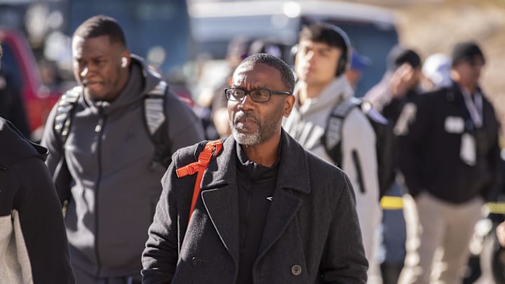 Oregon State interim head coach Kefense Hynson arrives with his team before facing the Notre Dame Fighting Irish in the Sun Bowl. Oregon State interim head coach Kefense Hynson arrives with his team before facing the Notre Dame Fighting Irish in the Sun Bowl.