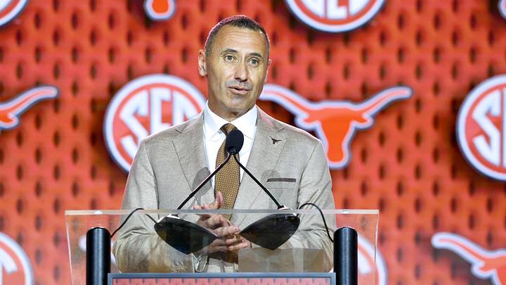 Texas Longhorns head coach Steve Sarkisian speaks to the press during SEC Football Kickoff Media Day at the Tampa Marriott. Texas Longhorns head coach Steve Sarkisian speaks to the press during SEC Football Kickoff Media Day at the Tampa Marriott.