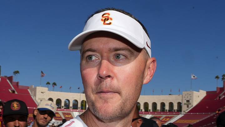Southern California Trojans head coach Lincoln Riley reacts after a game against the Wisconsin Badgers at United Airlines Field at Los Angeles Memorial Coliseum. Mandatory Credit: Kirby Lee-Imagn Images Southern California Trojans head coach Lincoln Riley reacts after a game against the Wisconsin Badgers at United Airlines Field at Los Angeles Memorial Coliseum. Mandatory Credit: Kirby Lee-Imagn Images