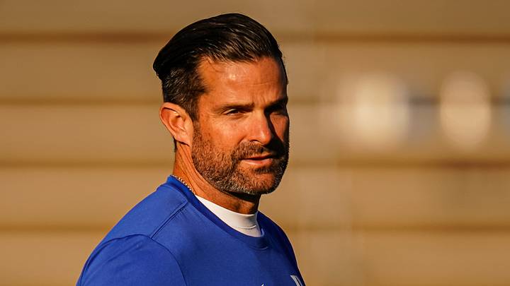 Nov 8, 2025; East Hartford, Connecticut, USA; Duke Blue Devils head coach Manny Diaz on the field before the start of the game against the UConn Huskies at Pratt & Whitney Stadium at Rentschler Field. Mandatory Credit: David Butler II-Imagn Images Nov 8, 2025; East Hartford, Connecticut, USA; Duke Blue Devils head coach Manny Diaz on the field before the start of the game against the UConn Huskies at Pratt & Whitney Stadium at Rentschler Field. Mandatory Credit: David Butler II-Imagn Images