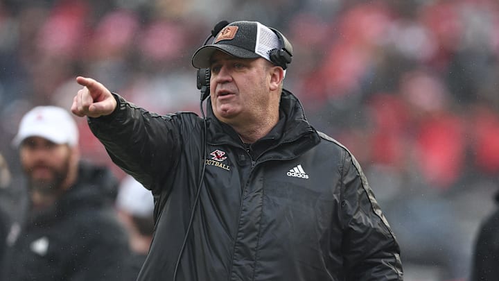 Dec 28, 2024; Bronx, NY, USA; Boston College Eagles head coach Bill O'Brien reacts during the first half against the Nebraska Cornhuskers at Yankee Stadium.