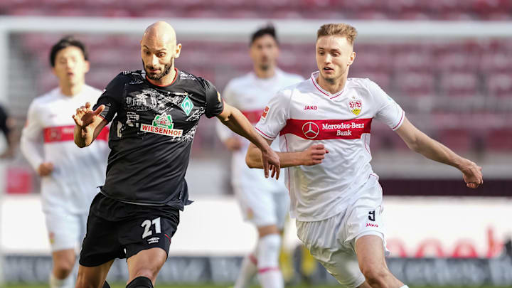 Damals noch im Stuttgart-Trikot: Läuft Sasa Kalajdzic (rechts) bald mit Bremer Kleidung auf?