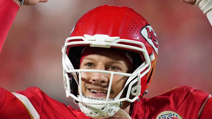Kansas City Chiefs quarterback Patrick Mahomes reacts against the Denver Broncos.