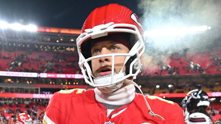 Dec 7, 2025; Kansas City, Missouri, USA; Kansas City Chiefs quarterback Patrick Mahomes (15) walks off the field after the game against the Houston Texans at GEHA Field at Arrowhead Stadium. Mandatory Credit: Amy Kontras-Imagn Images | Amy Kontras-Imagn Images
