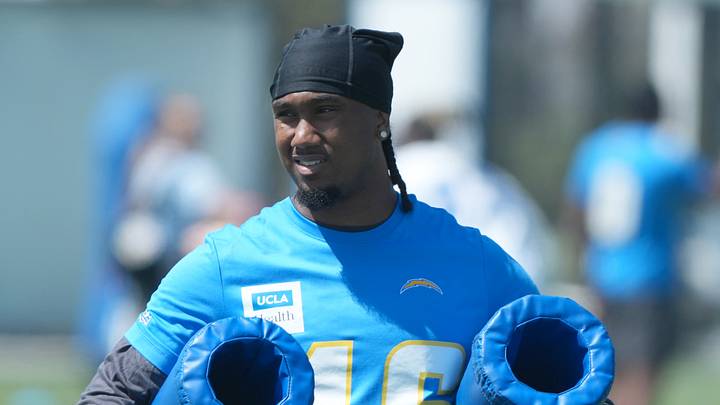 May 19, 2026; El Segundo, CA, USA; Los Angeles Chargers cornerback Nikko Reed (46) during offseason workouts at The Bolt. Mandatory Credit: Kirby Lee-Imagn Images