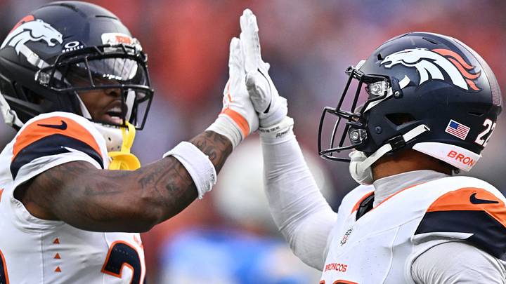Denver Broncos cornerback Jahdae Barron and Denver Broncos safety Brandon Jones