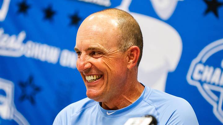 Jun 8, 2025; Chapel Hill, NC, USA; North Carolina head coach Scott Forbes during an interview with the media after a Super Regionals game against North Carolina in Chapel Hill, North Carolina. Scott Forbes also celebrates his 200th win. Mandatory Credit: Jaylynn Nash-Imagn Images Jun 8, 2025; Chapel Hill, NC, USA; North Carolina head coach Scott Forbes during an interview with the media after a Super Regionals game against North Carolina in Chapel Hill, North Carolina. Scott Forbes also celebrates his 200th win. Mandatory Credit: Jaylynn Nash-Imagn Images