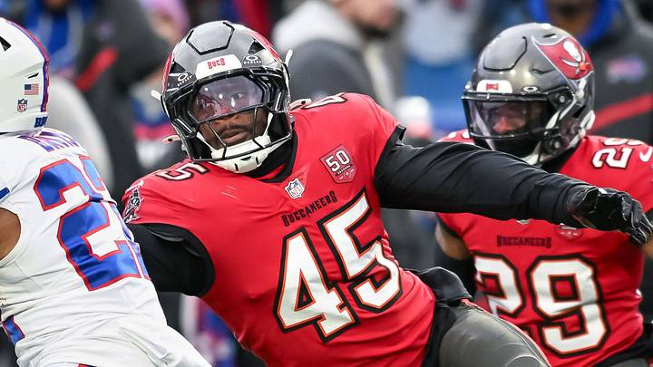 Nov 16, 2025; Orchard Park, New York, USA; Tampa Bay Buccaneers linebacker Deion Jones (45) Mandatory Credit: Mark Konezny-Imagn Images Nov 16, 2025; Orchard Park, New York, USA; Tampa Bay Buccaneers linebacker Deion Jones (45) Mandatory Credit: Mark Konezny-Imagn Images