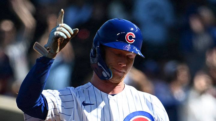 Sep 24, 2026; Chicago, Illinois, USA; Chicago Cubs center fielder Pete Crow-Armstrong (4) acknowledges the crowd after stealing second base during the first inning against the Miami Marlins at Wrigley Field. It was his 40th stolen base. Mandatory Credit: Matt Marton-Imagn Images Sep 24, 2026; Chicago, Illinois, USA; Chicago Cubs center fielder Pete Crow-Armstrong (4) acknowledges the crowd after stealing second base during the first inning against the Miami Marlins at Wrigley Field. It was his 40th stolen base. Mandatory Credit: Matt Marton-Imagn Images