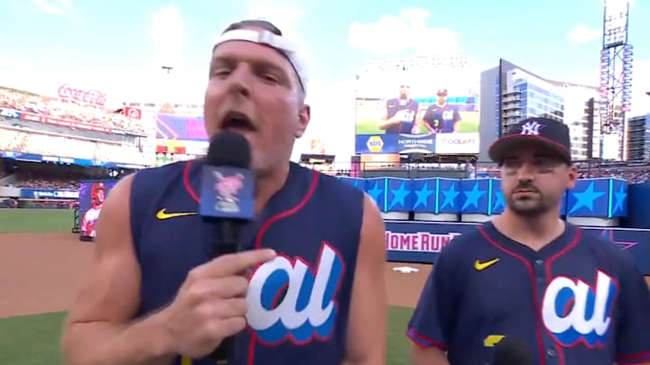 Pat McAfee introduced the players in the Home Run Derby on Monday night.