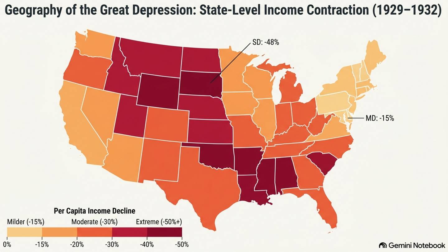 Where the Great Depression Hit America Hardest , Mapped