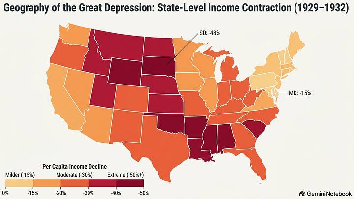 Great Depression Map Great Depression Map