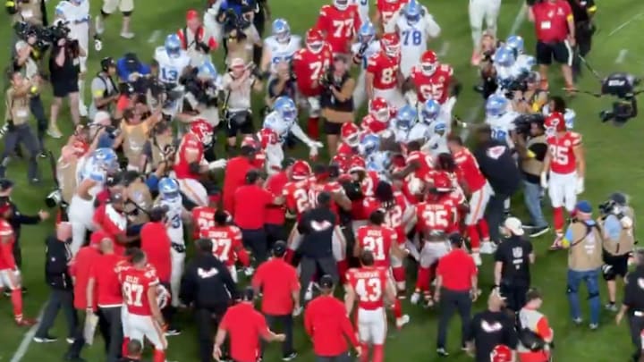 The Chiefs and Lions got into a little kerfuffle after Sunday night's game.