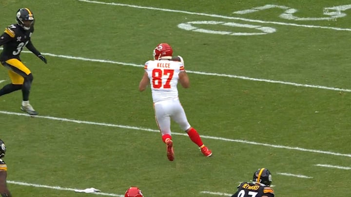 Kelce attempted to lateral the ball on his 1,000th career reception.