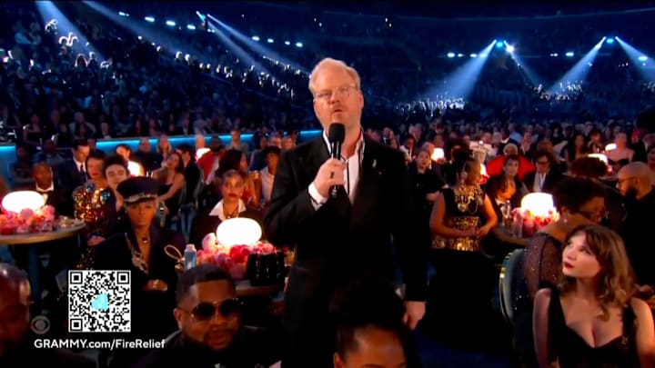 Comedian Jim Gaffigan at the 67th Annual Grammy Awards on Feb. 2, 2025. Comedian Jim Gaffigan at the 67th Annual Grammy Awards on Feb. 2, 2025.